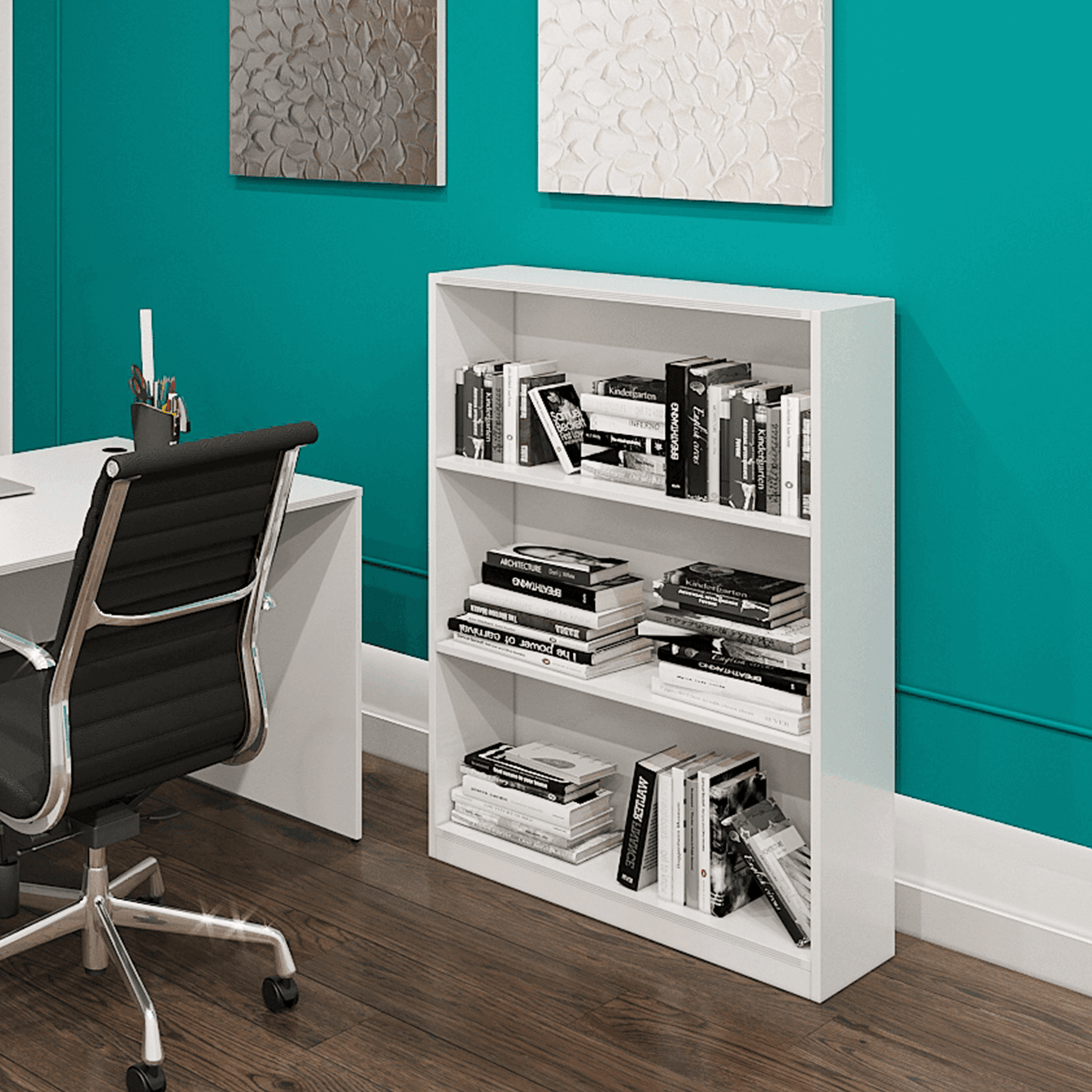 i5 Industries Kai 3-Shelf Bookcase, 48″