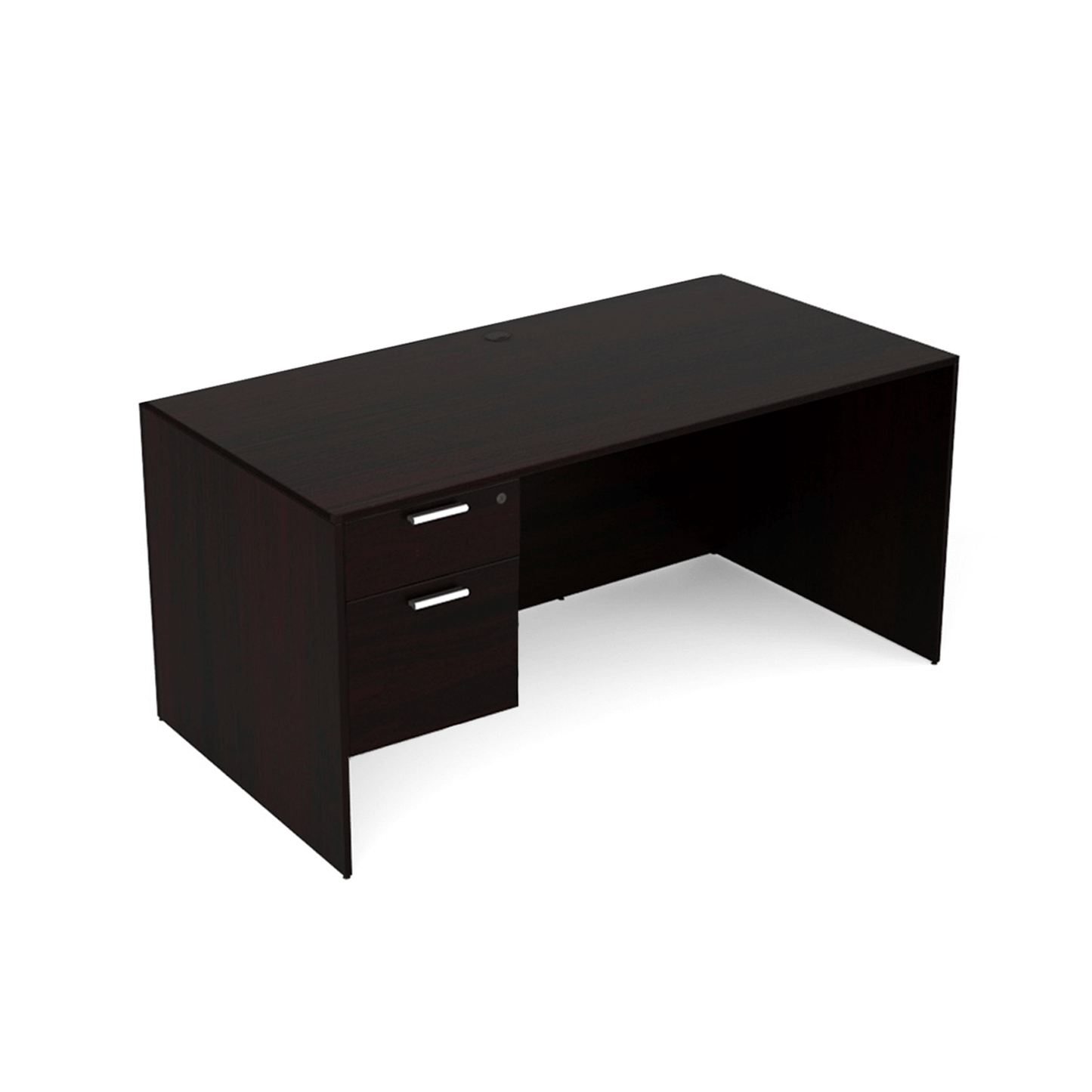 i5 Industries Kai Rectangular Desk with Suspended Pedestal, 24″ x 48″