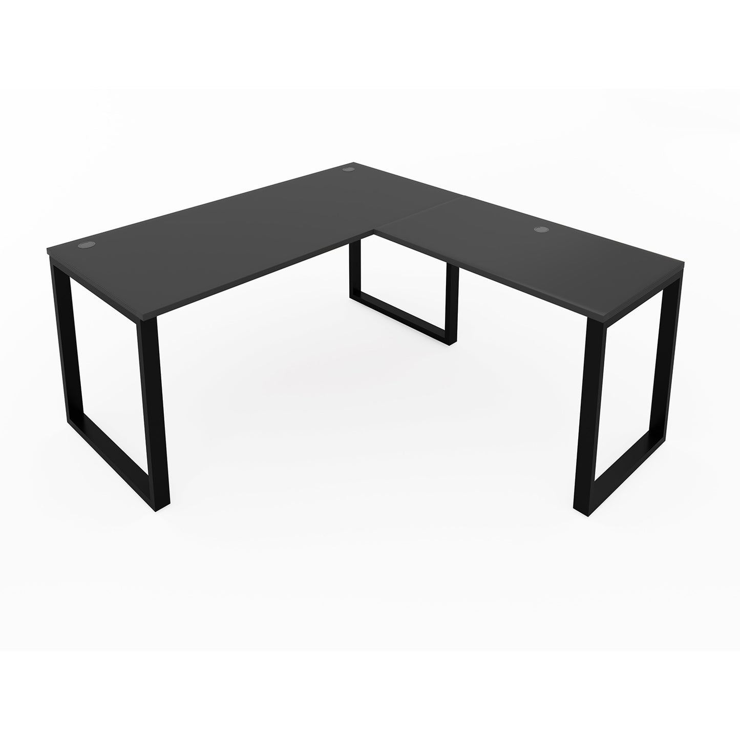 i5 Industries Fusion L-Shaped Metal Leg Desk with Grommets, 72″ x 84″