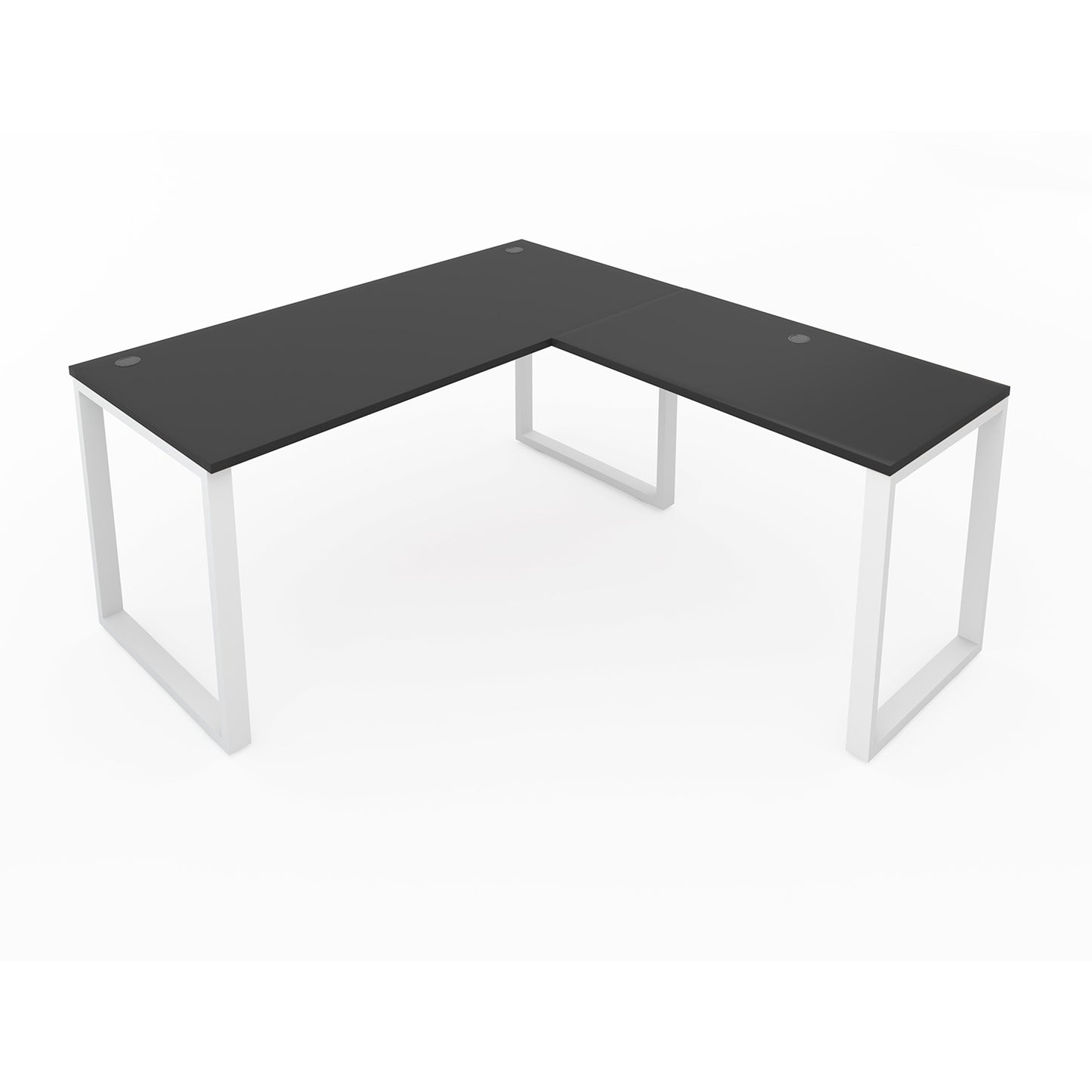 i5 Industries Fusion L-Shaped Metal Leg Desk with Grommets, 72″ x 84″