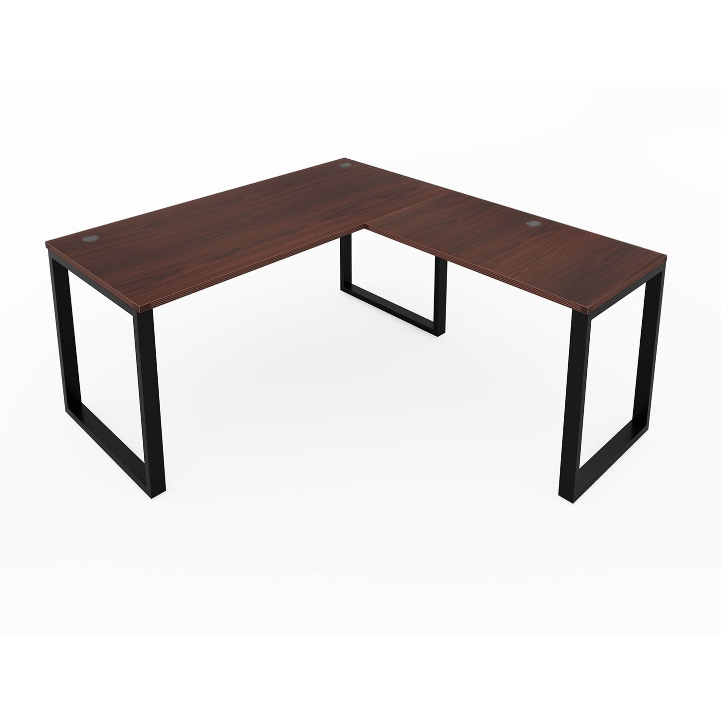 i5 Industries Fusion L-Shaped Metal Leg Desk with Grommets, 72″ x 84″