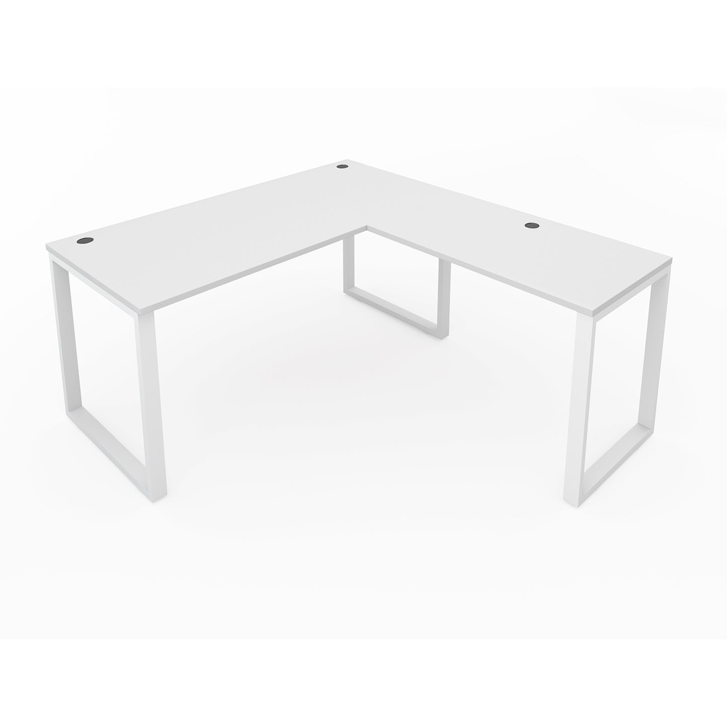 i5 Industries Fusion L-Shaped Metal Leg Desk with Grommets, 72″ x 84″