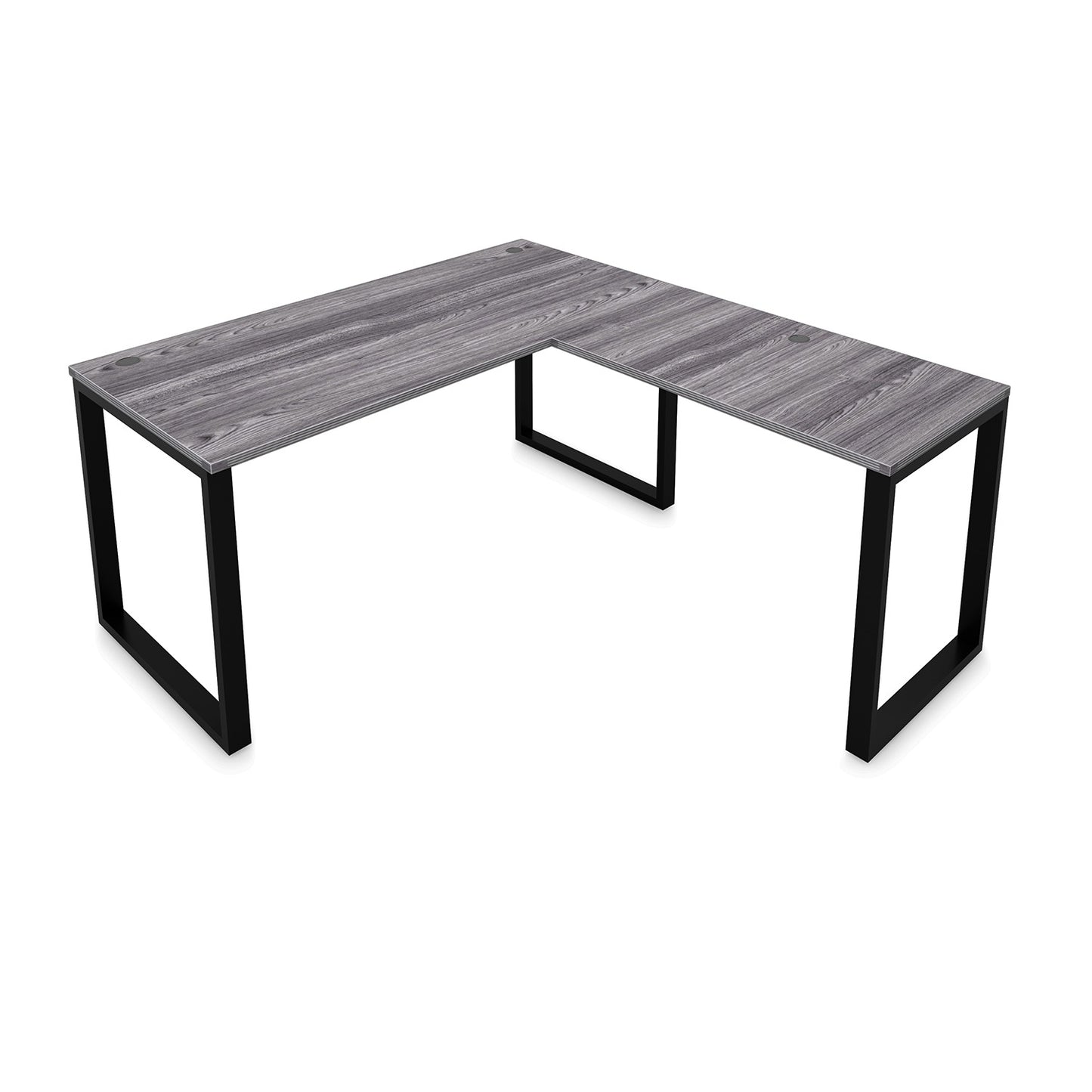 i5 Industries Fusion L-Shaped Metal Leg Desk with Grommets, 72″ x 84″