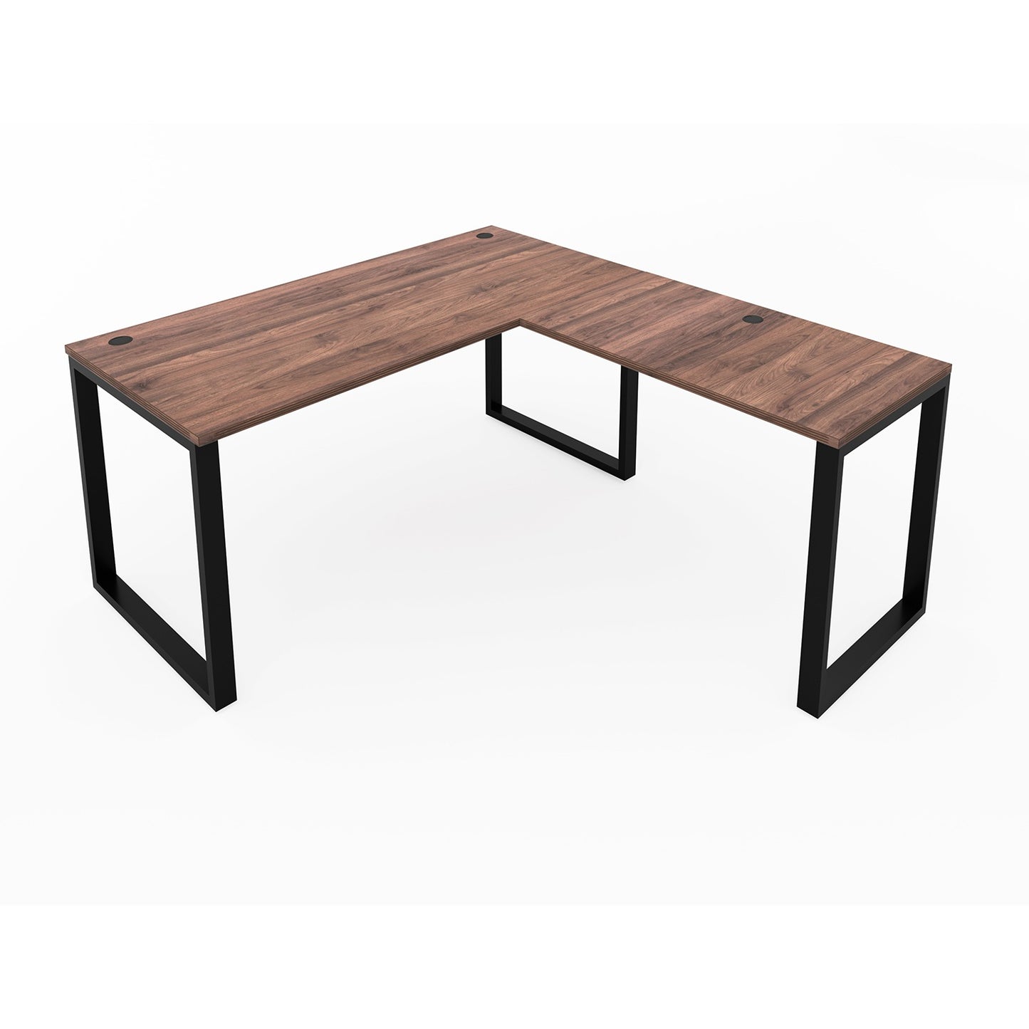 i5 Industries Fusion L-Shaped Metal Leg Desk with Grommets, 72″ x 84″