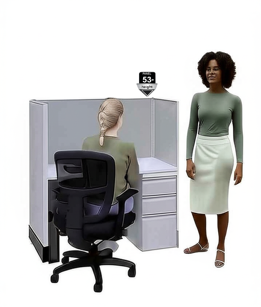 Office Cubicle Desk 53H 2pack Inline