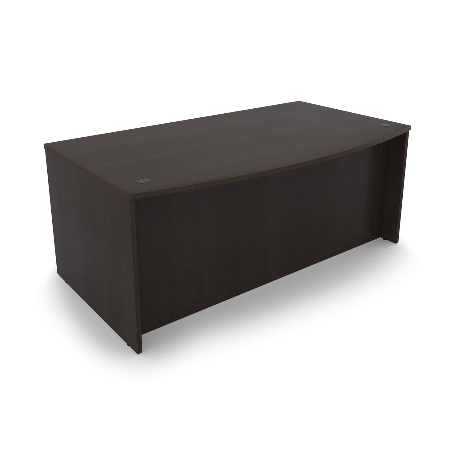 i5 Industries Kai Bow Front Desk with Double Full Pedestals, 36″ x 71″