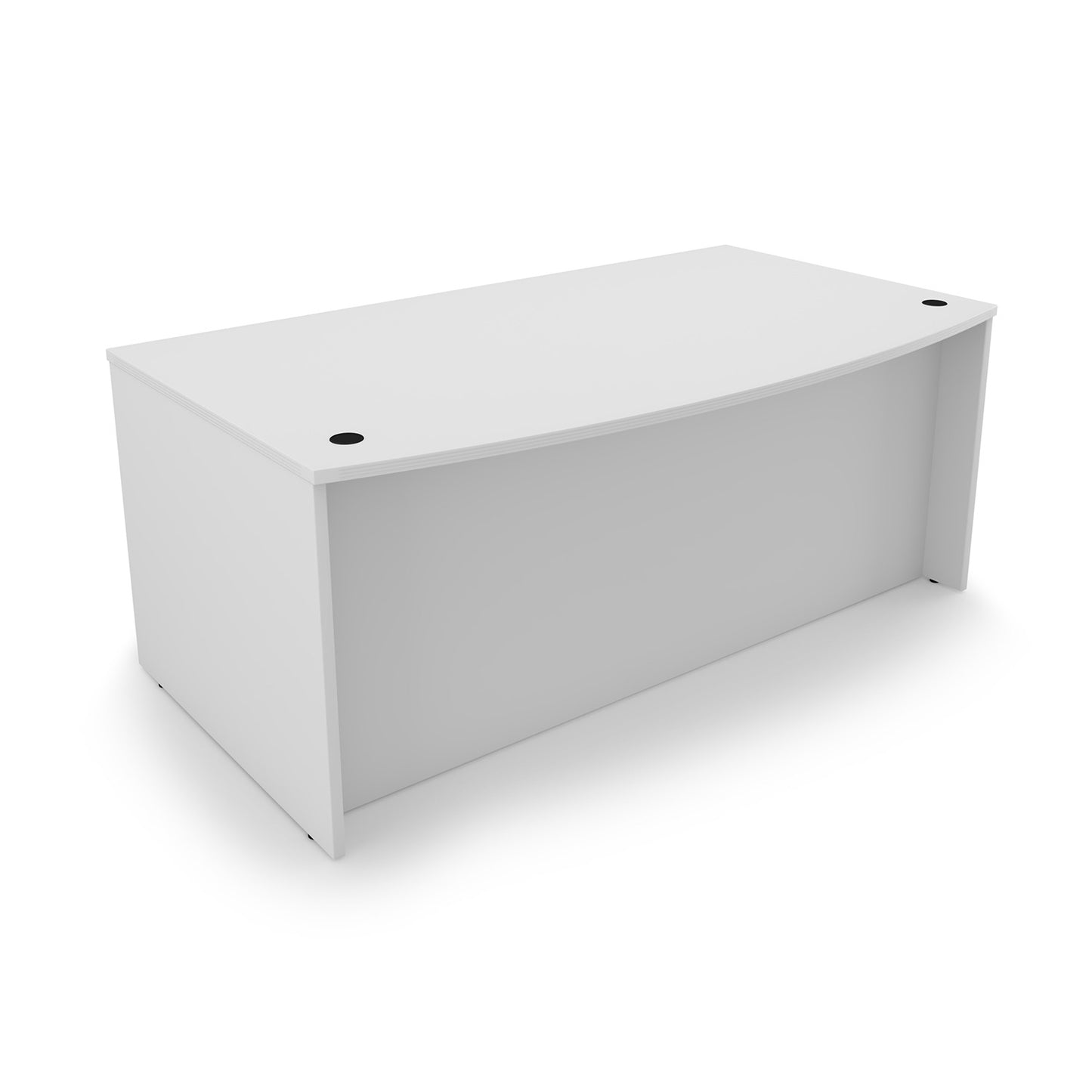 i5 Industries Kai Bow Front Desk with Double Full Pedestals, 36″ x 71″