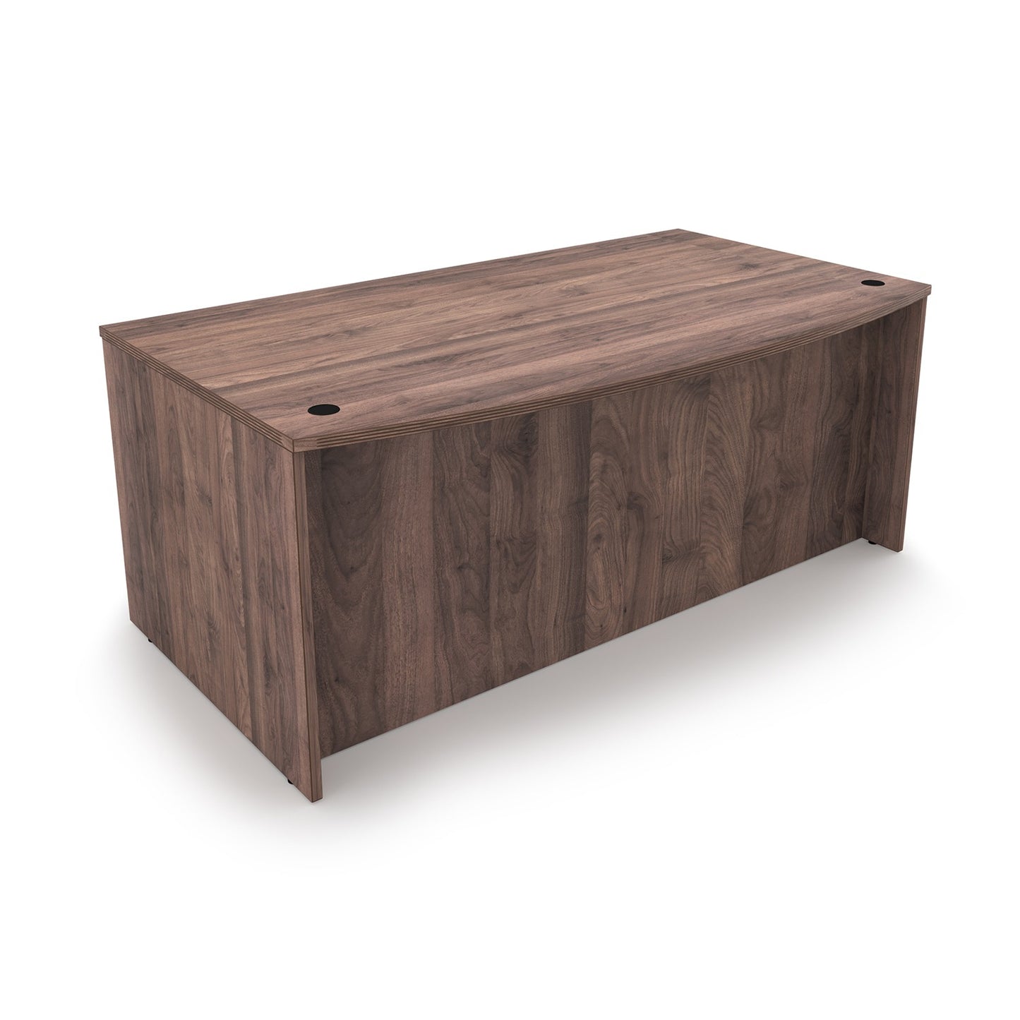 i5 Industries Kai Bow Front Desk with Double Full Pedestals, 36″ x 71″