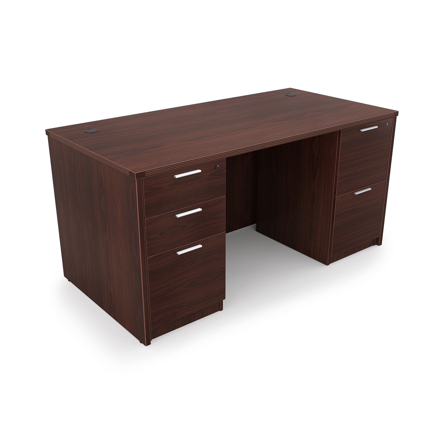 i5 Industries Kai Rectangular Desk with Double Full Pedestals, 36″ x 71″
