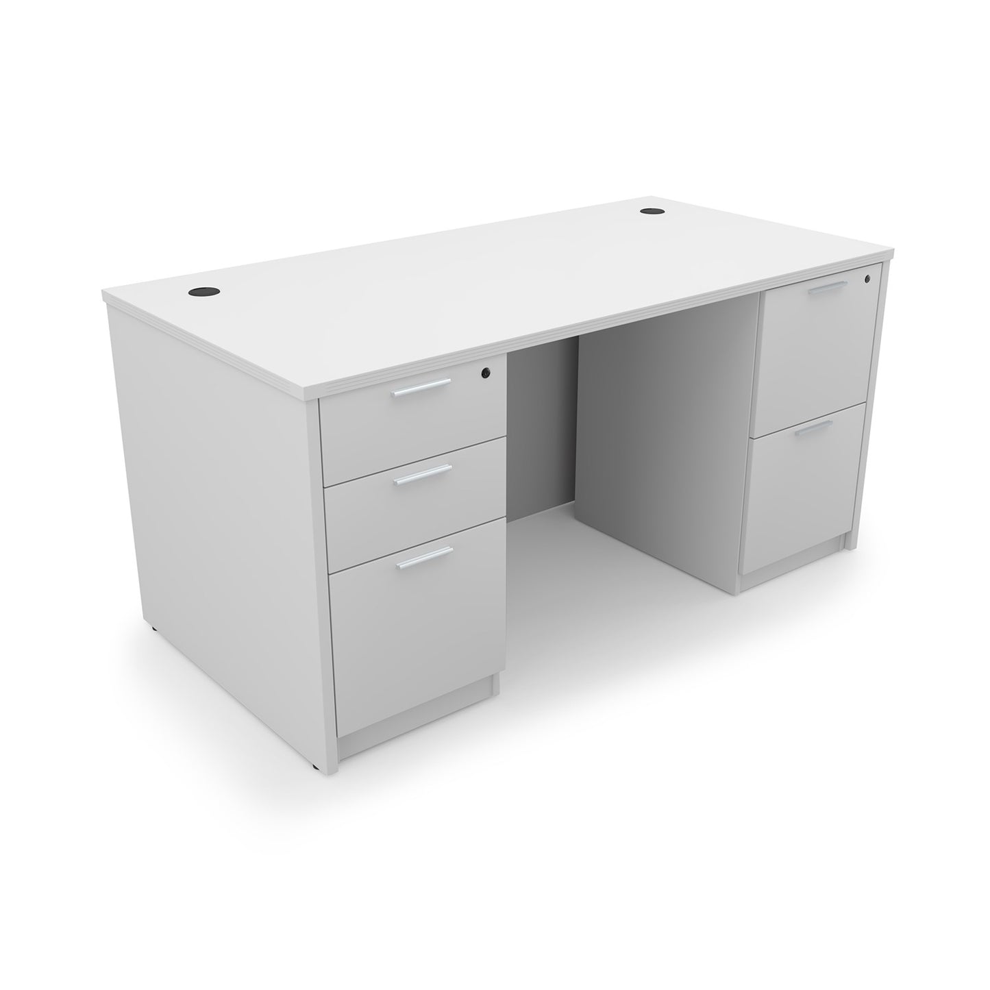i5 Industries Kai Rectangular Desk with Double Full Pedestals, 36″ x 71″