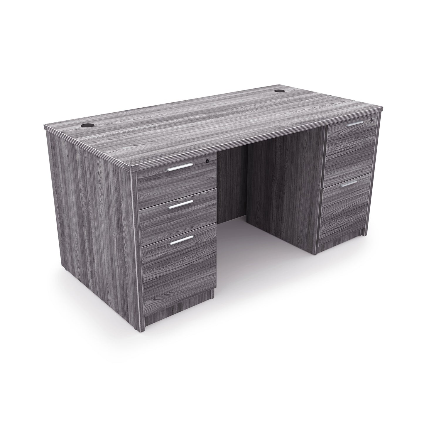 i5 Industries Kai Rectangular Desk with Double Full Pedestals, 30″ x 71″