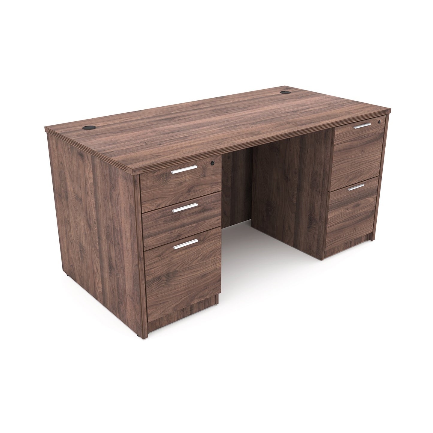 i5 Industries Kai Rectangular Desk with Double Full Pedestals, 36″ x 71″