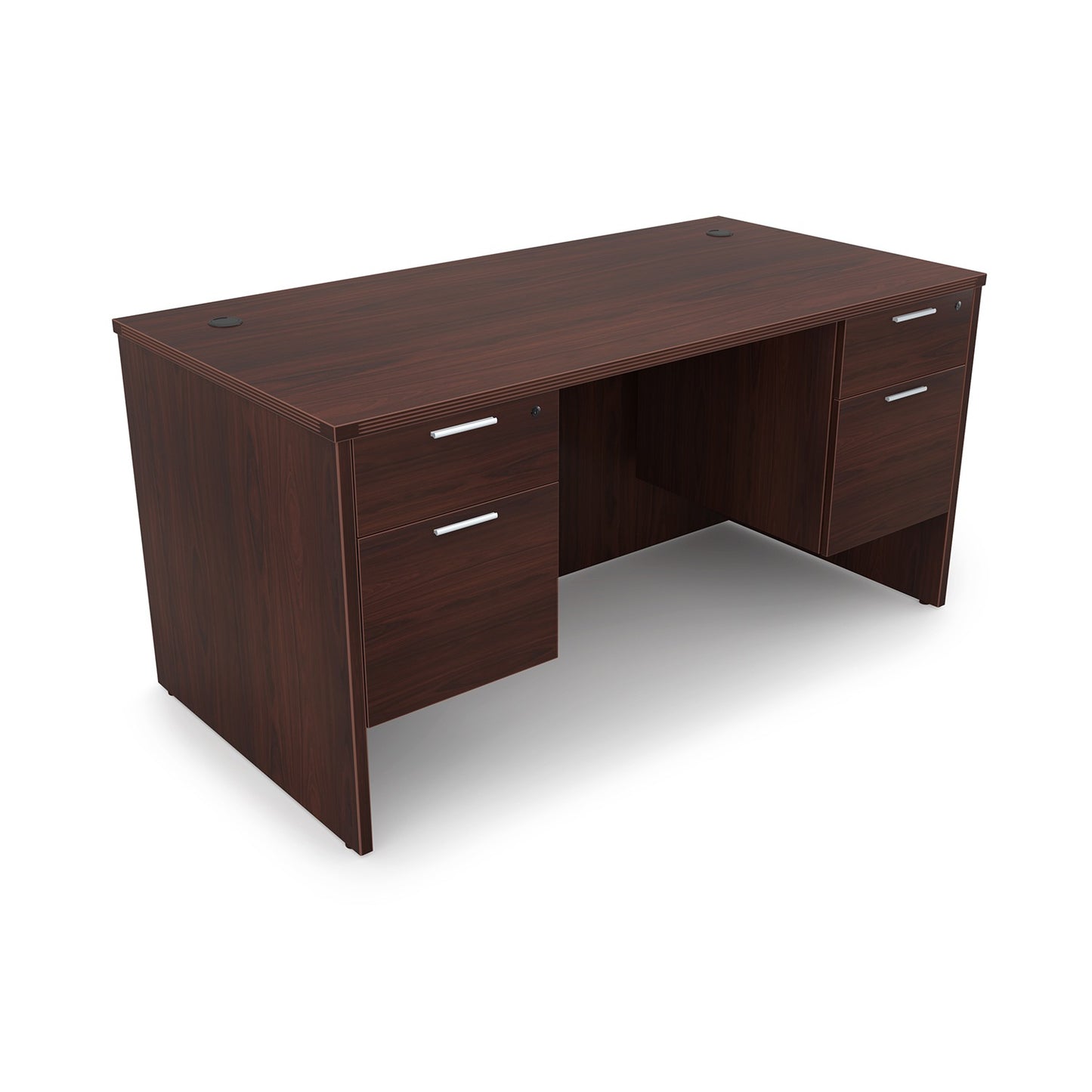 i5 Industries Kai Rectangular Desk with Double Suspended Pedestals, 30″ x 66″
