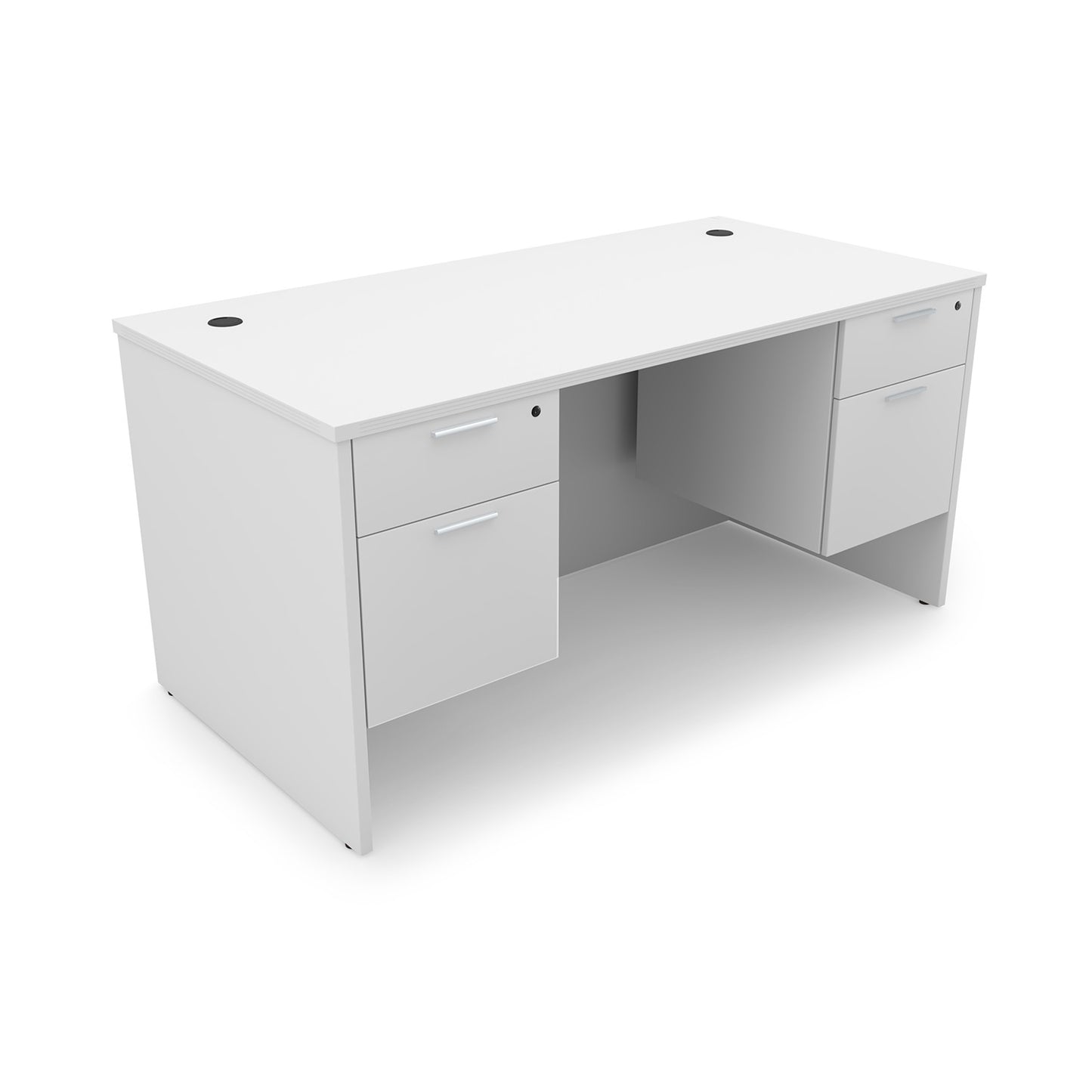 i5 Industries Kai Rectangular Desk with Double Suspended Pedestals, 30″ x 71″