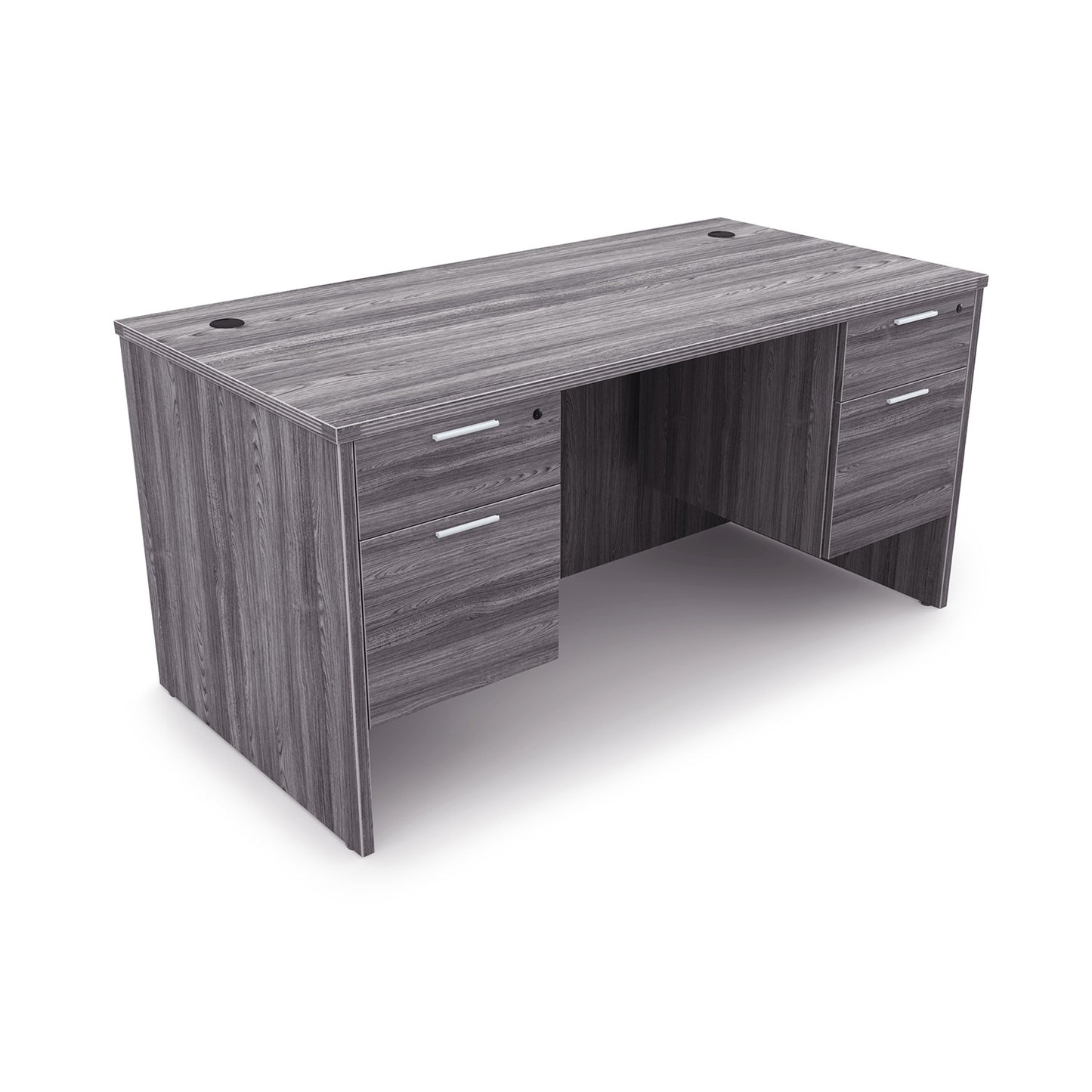 i5 Industries Kai Rectangular Desk with Double Suspended Pedestals, 36″ x 71″