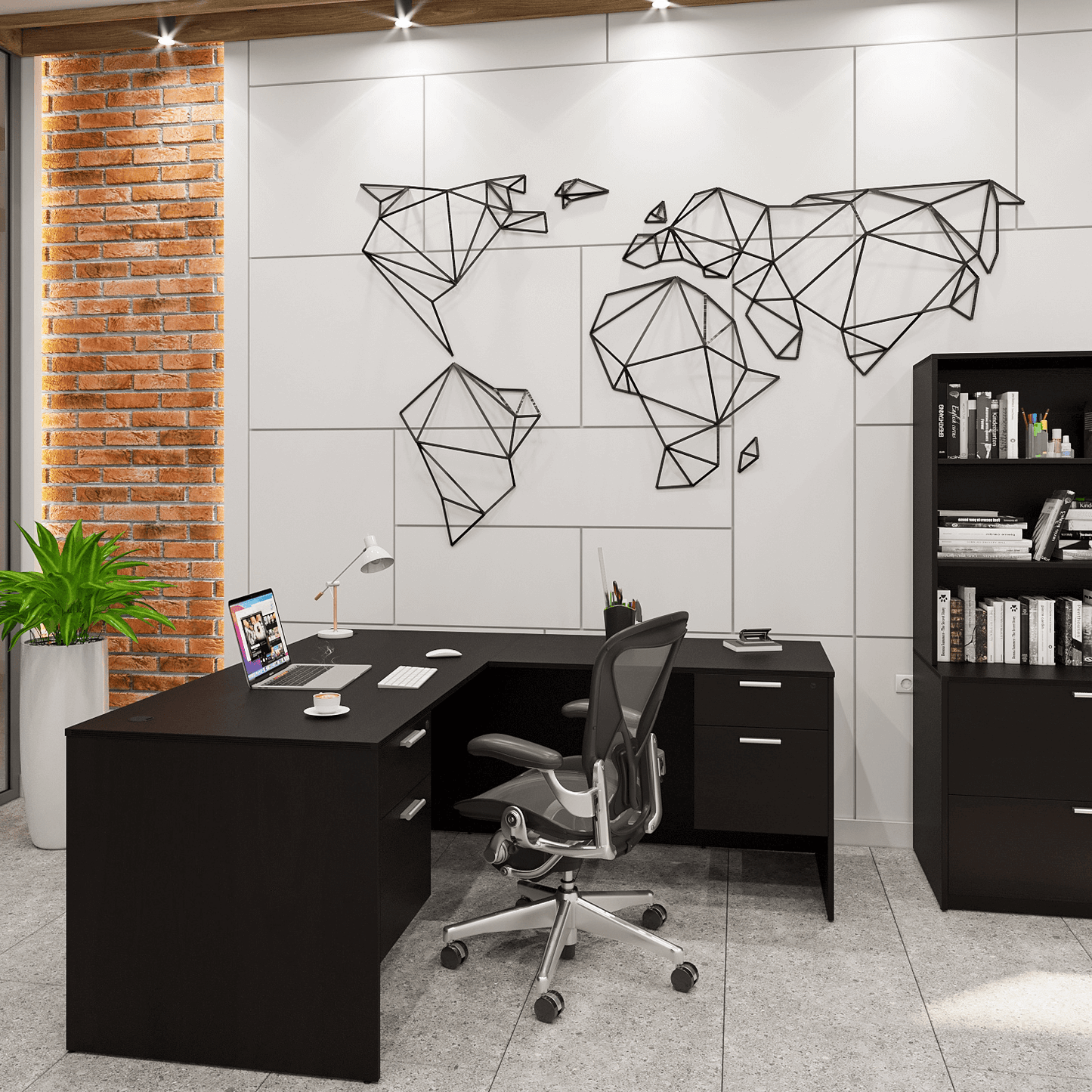 i5 Industries Kai L Shaped Desk with Double Suspended Pedestals, 71″ x 84″