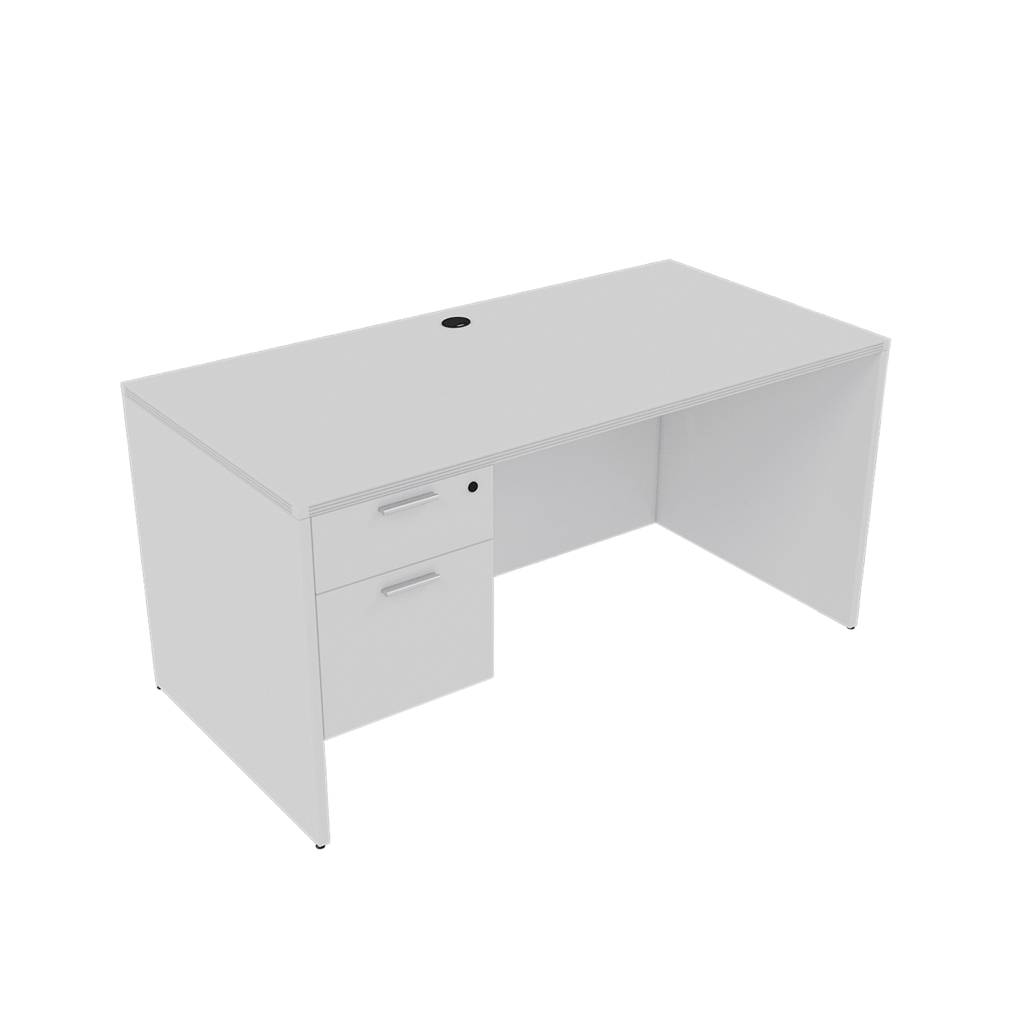 i5 Industries Kai Rectangular Desk with Suspended Pedestal, 24″ x 48″