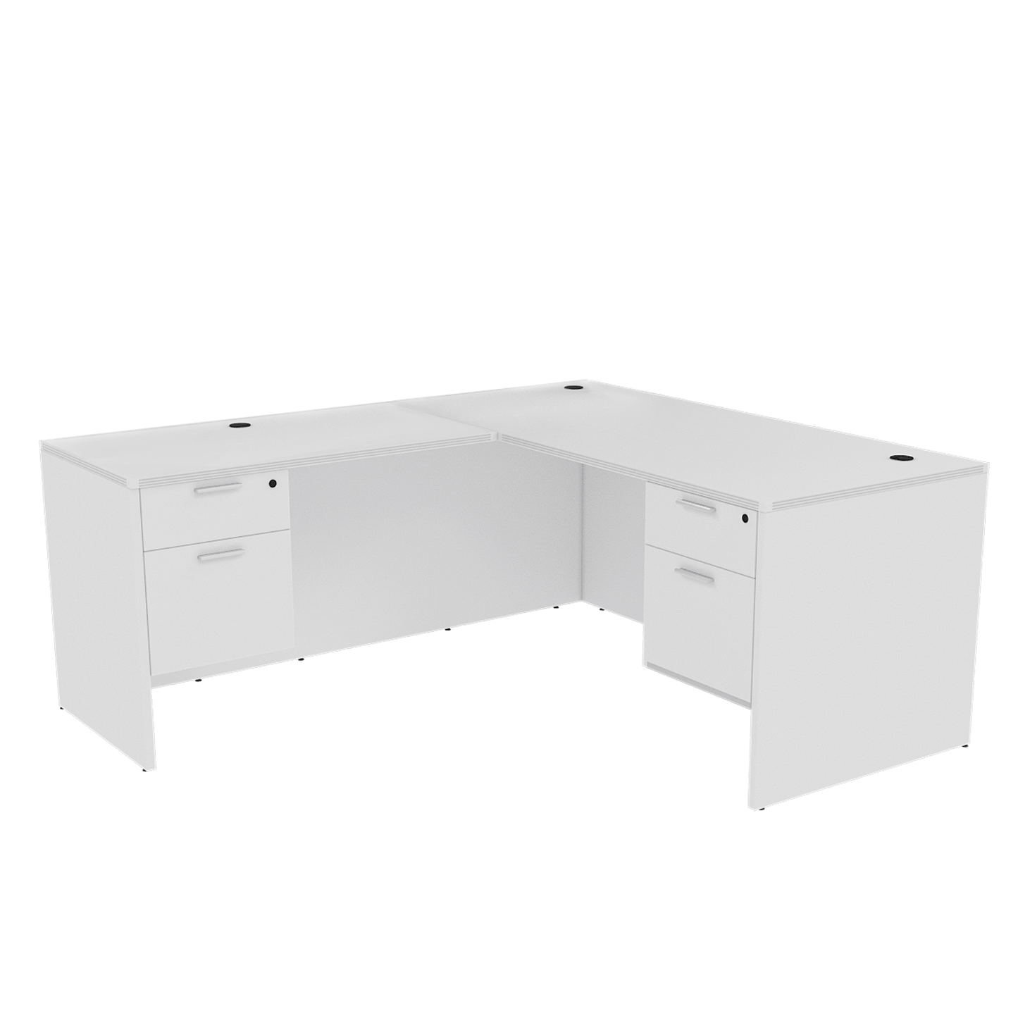 i5 Industries Kai L Shaped Desk with Double Suspended Pedestals, 71″ x 78″ (71″ W Desk, 48″ W Return)