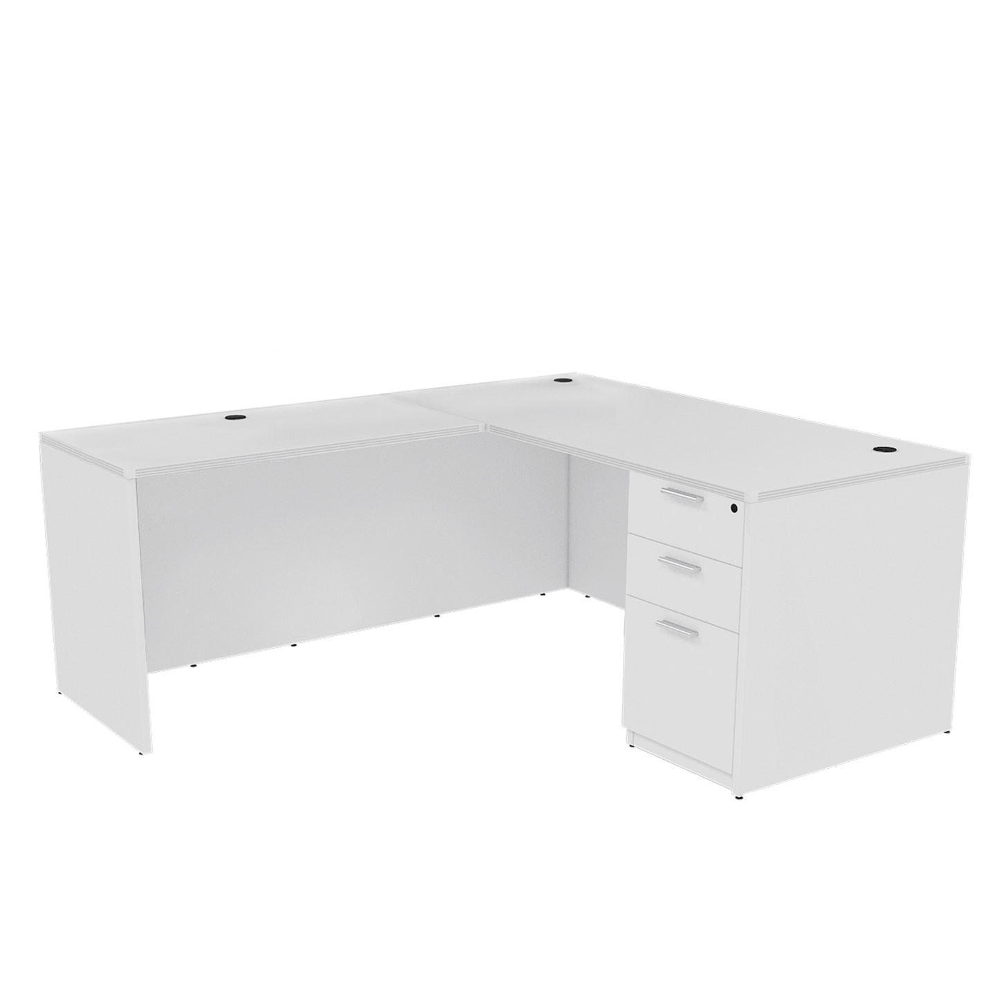 i5 Industries Kai L Shaped Desk with Full Pedestal, 66″ x 72″
