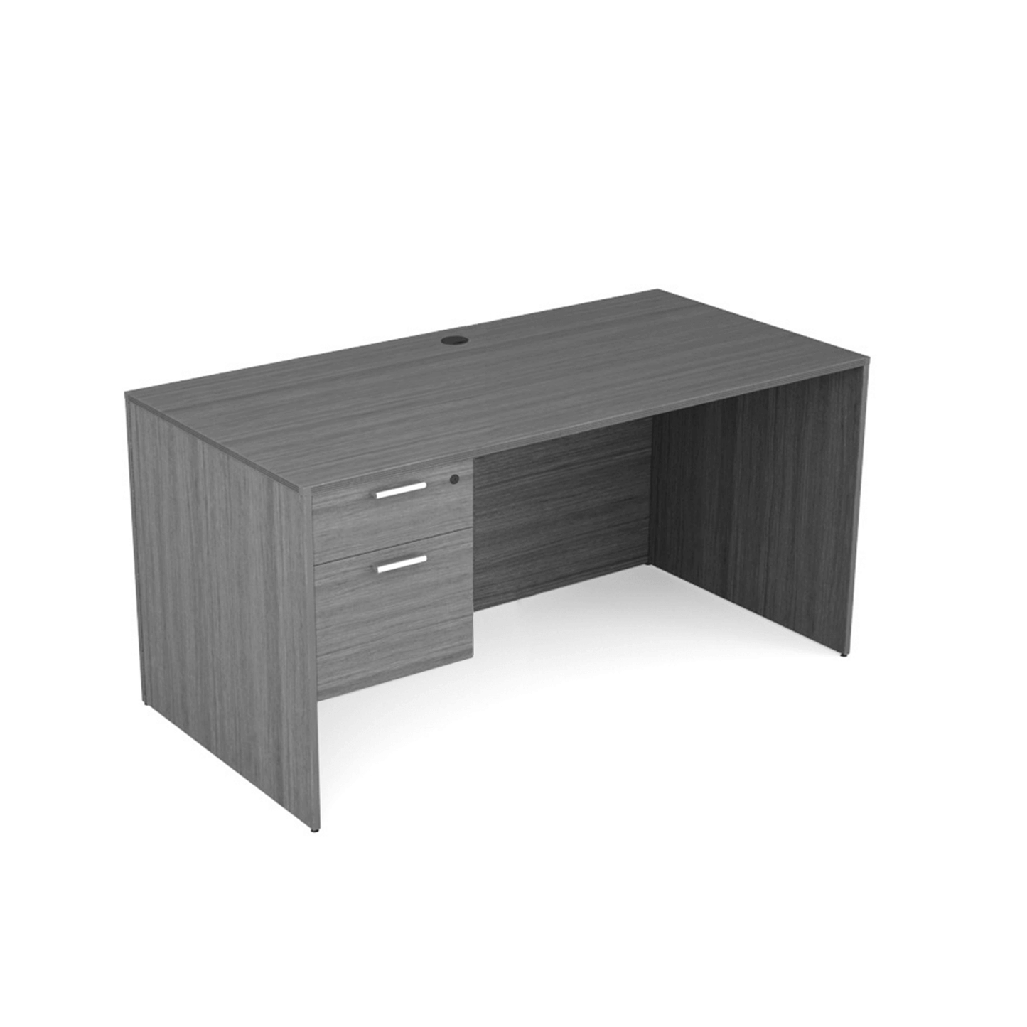 i5 Industries Kai Rectangular Desk with Suspended Pedestal, 24″ x 48″