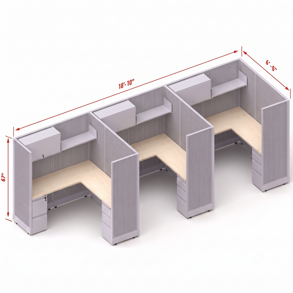 Workstation Desk 67H 3pack inline