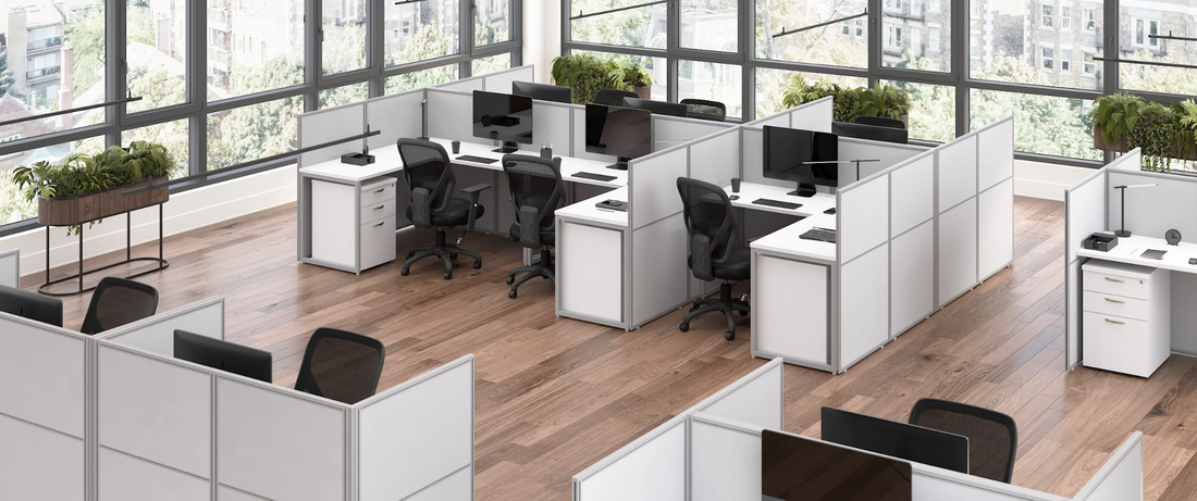 Office cubicles and desks