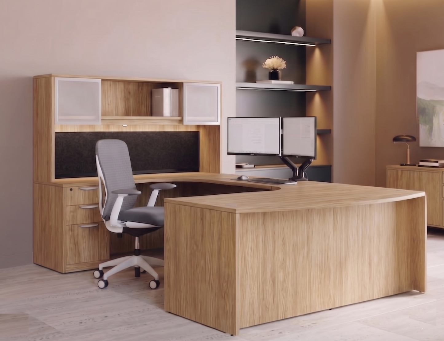 Executive U-Shaped desk Bowfront 71”W x 120”