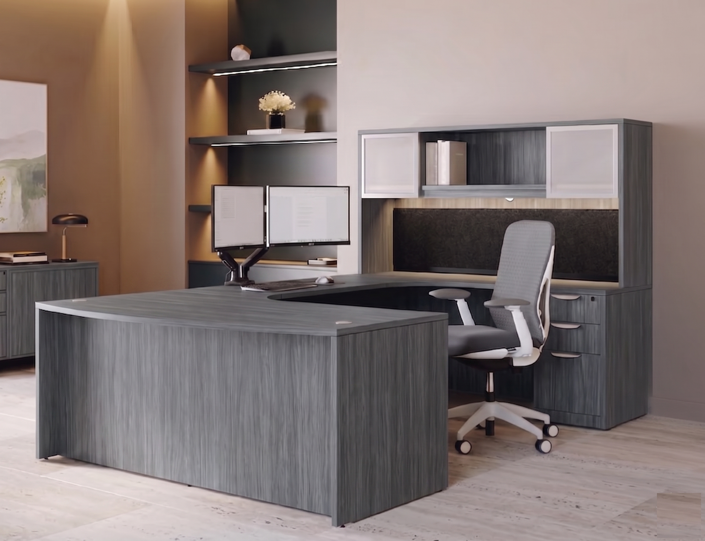 Executive U-Shaped desk Bowfront 71”W x 120”