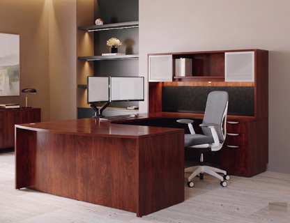 Executive U-Shaped desk Bowfront 71”W x 120”
