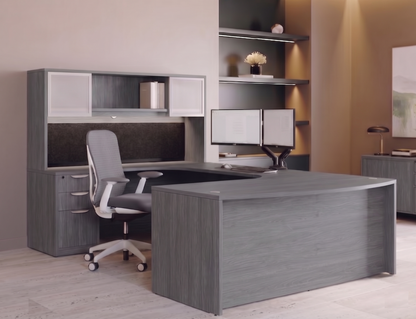 Executive U-Shaped desk Bowfront 71”W x 120”