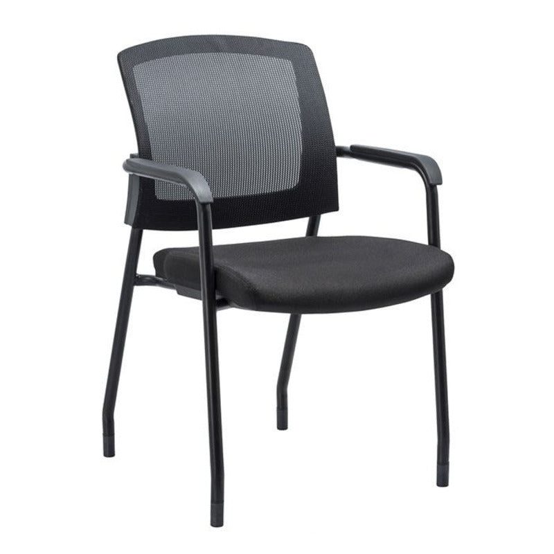 Guest Chair With Arms - Black Fabric