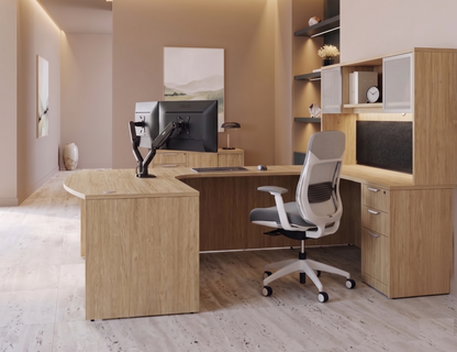 Executive U-Shaped desk Bowfront 71”W x 120”