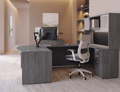 Executive U-Shaped desk Bowfront 71”W x 120”