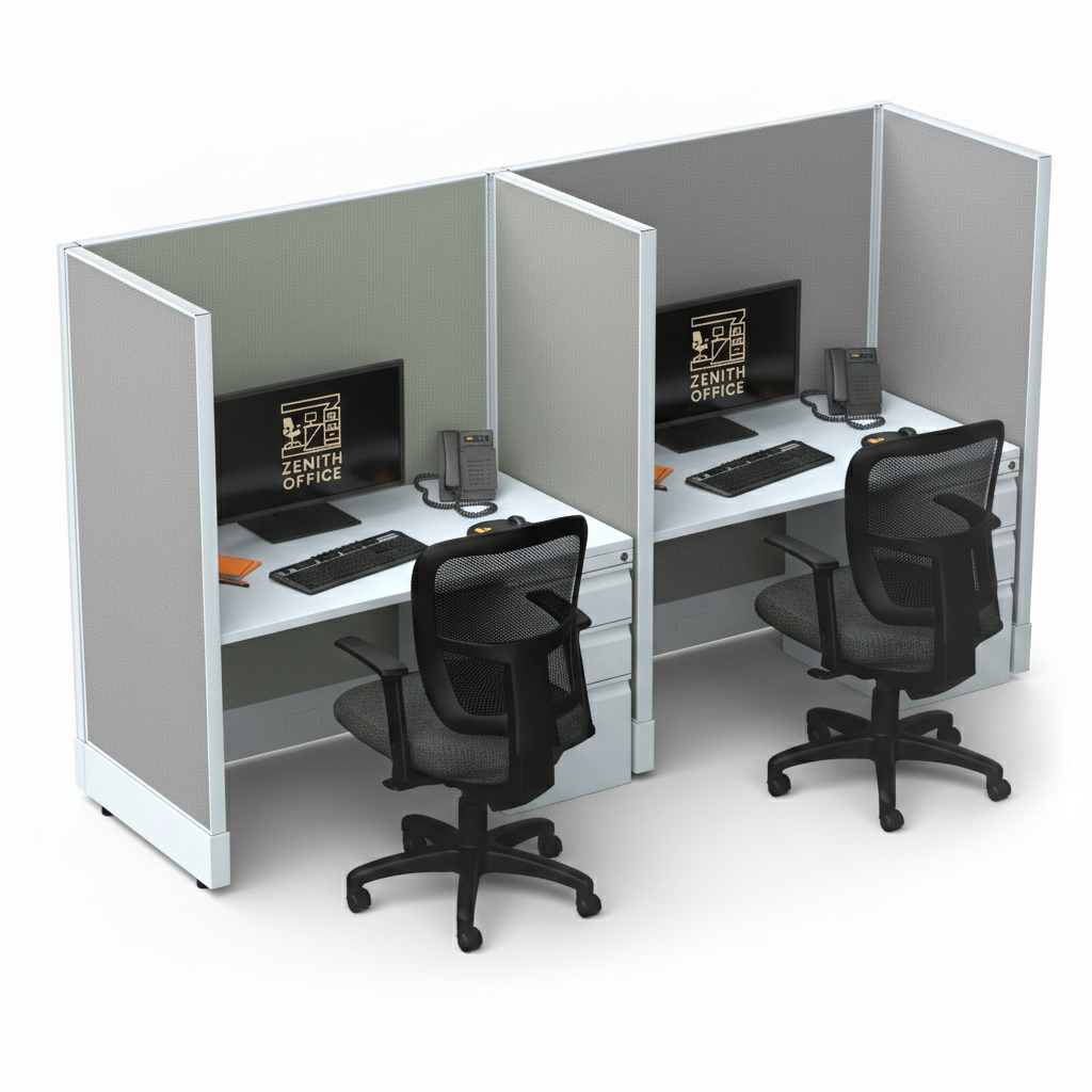 Office Cubicle Desk 53H 2pack Inline