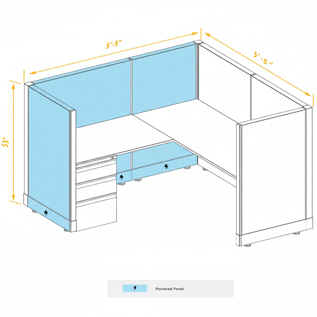 Workstation Desk 53H Single