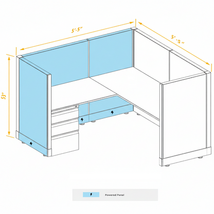 Workstation Desk 53H Single