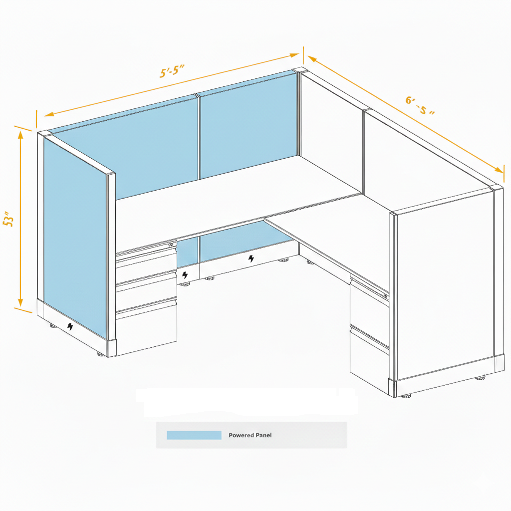 Workstation Desk 53H Single