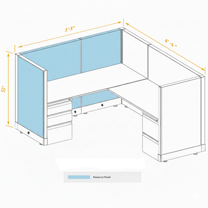 Workstation Desk 53H Single