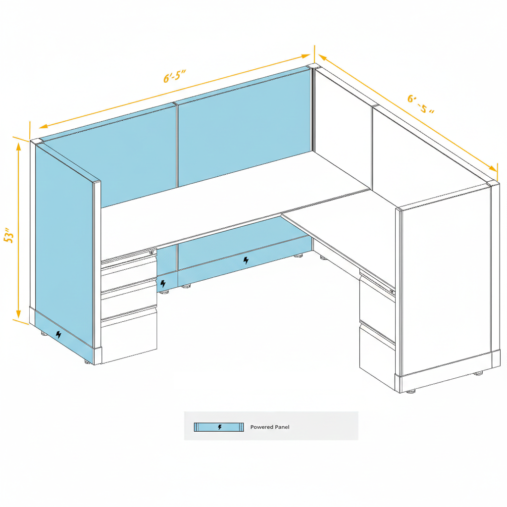Workstation Desk 53H Single