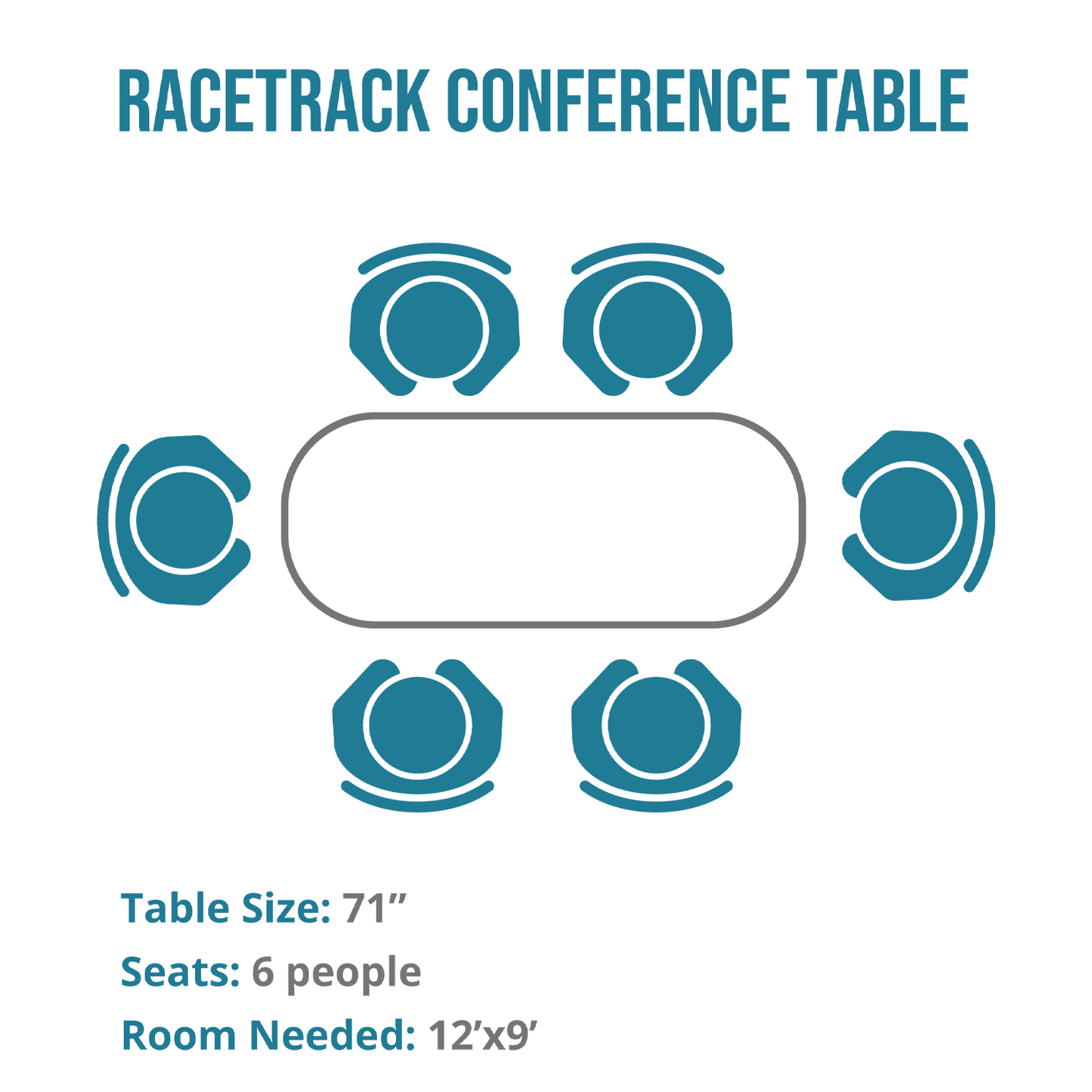 i5 Industries Kai Racetrack Conference Table, 71″