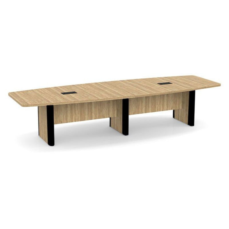 12ft Boat Shape, accent base Conference Table