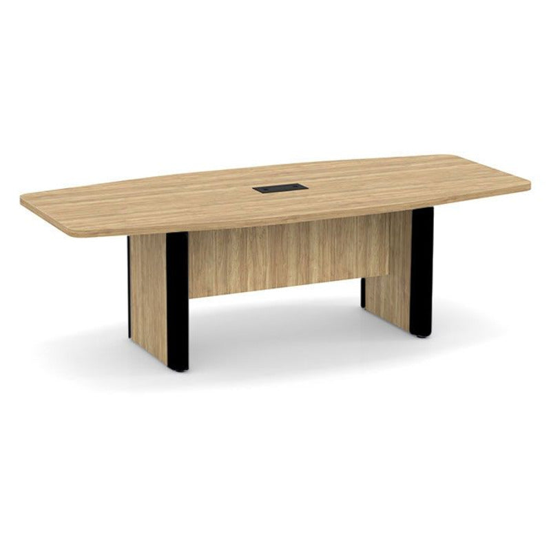 8ft Boat Shape, accent base Conference Table