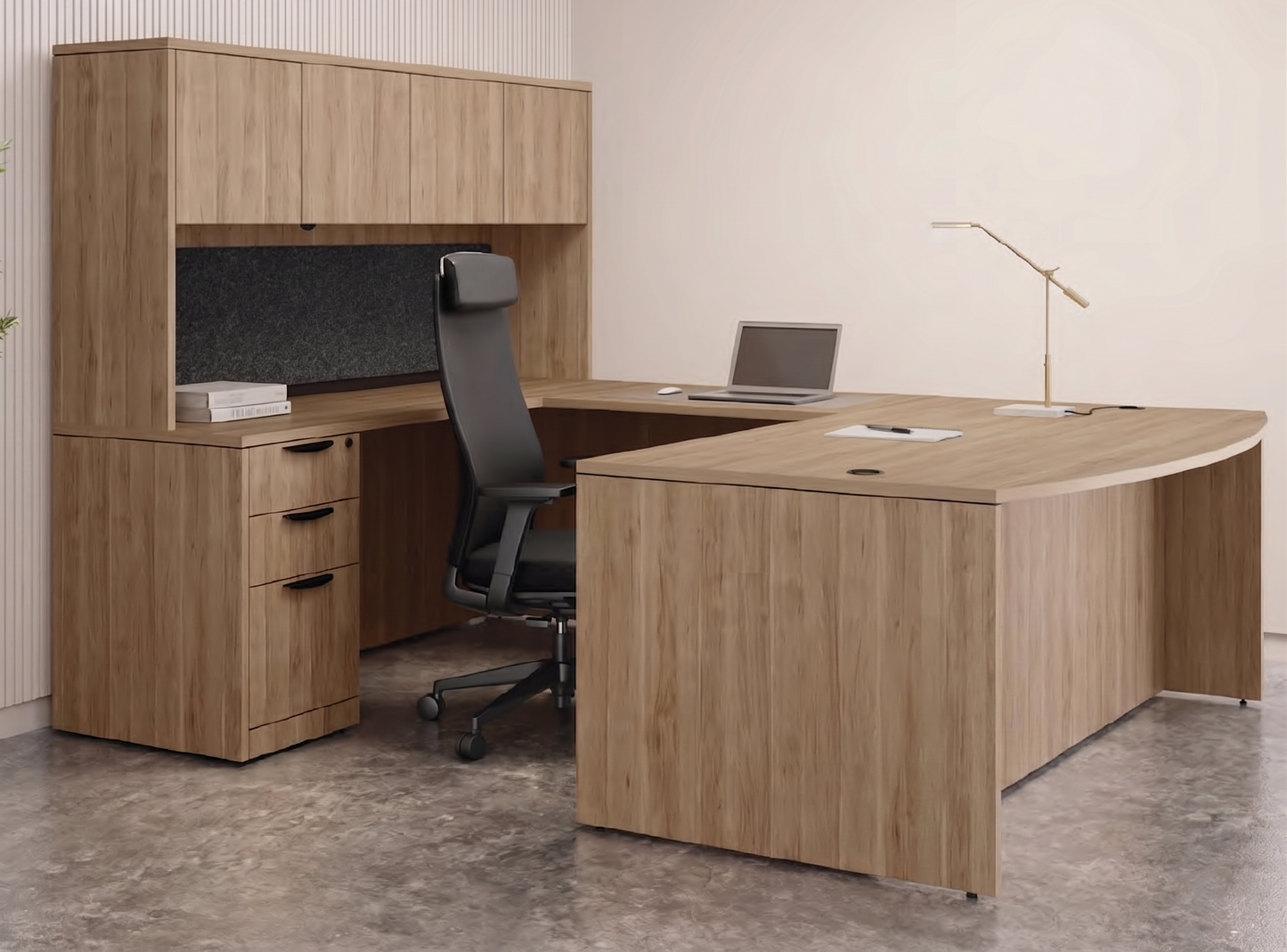 Executive U-Shaped desk Bowfront  71”W x 112”D