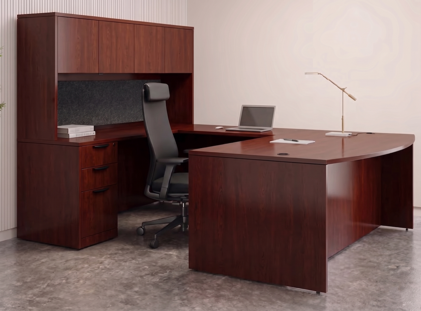 Executive U-Shaped desk Bowfront  71”W x 112”D