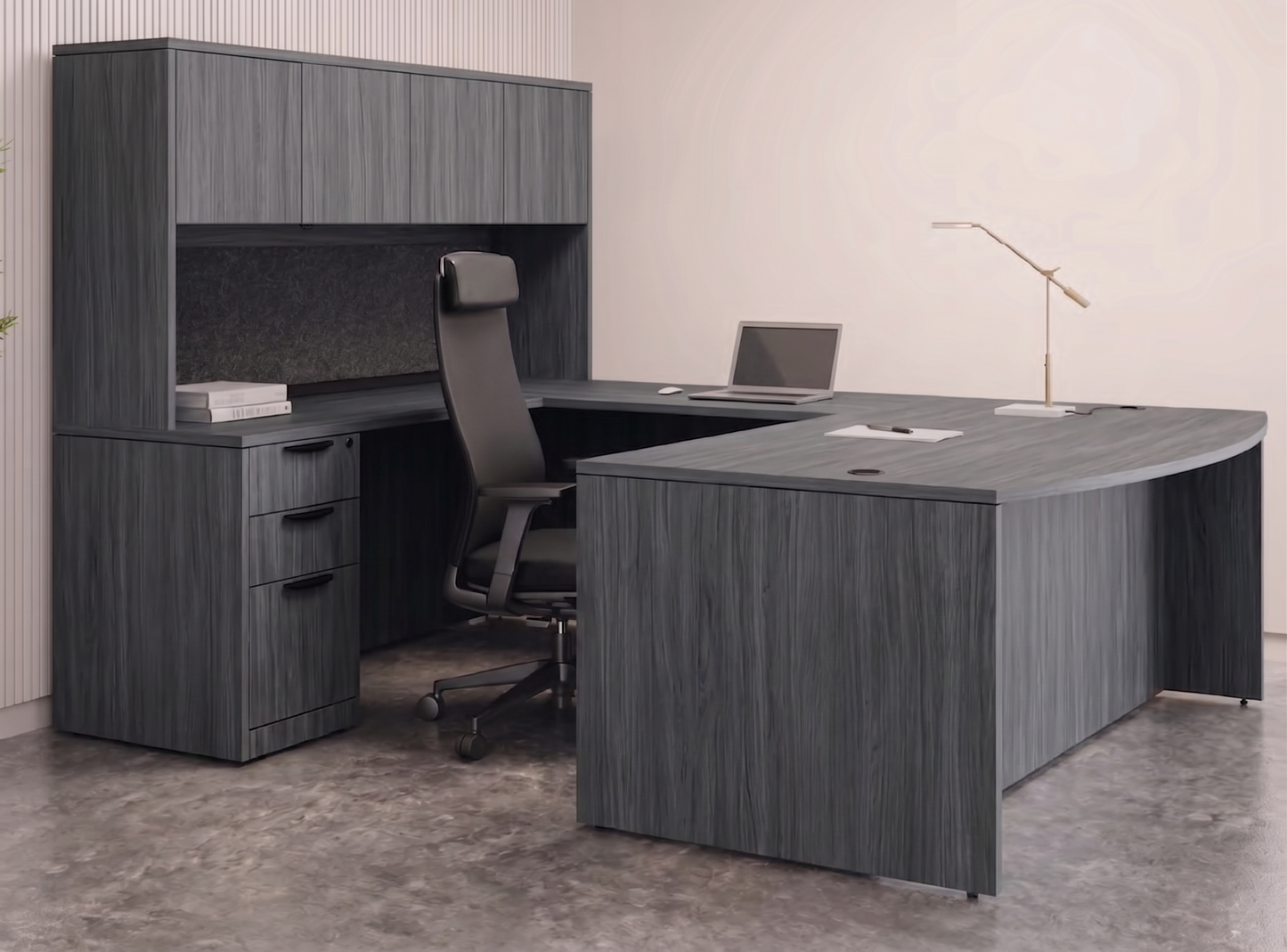 Executive U-Shaped desk Bowfront  71”W x 112”D