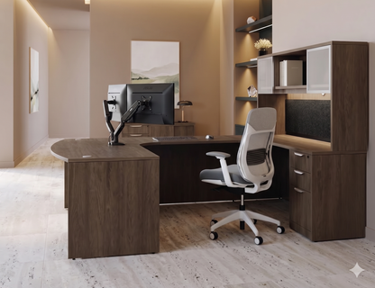 Executive U-Shaped desk Bowfront 71”W x 120”