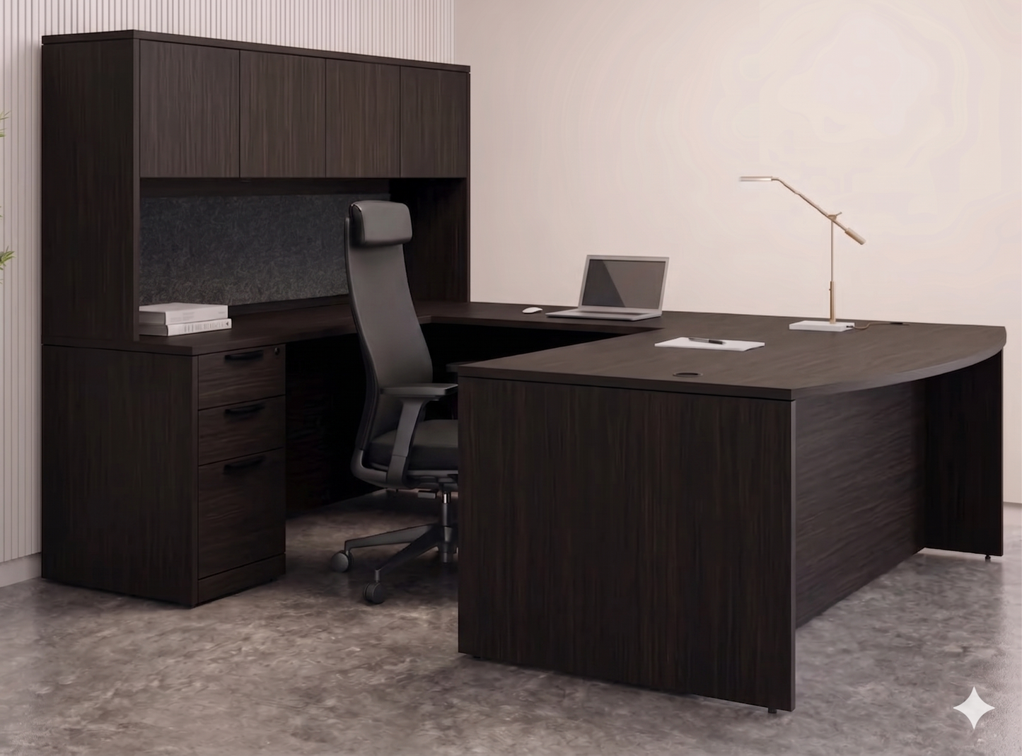 Executive U-Shaped desk Bowfront  71”W x 112”D