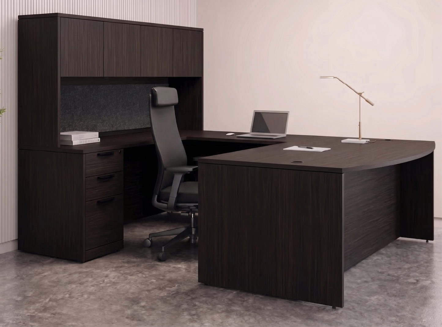 Executive U-Shaped desk Bowfront  71”W x 112”D