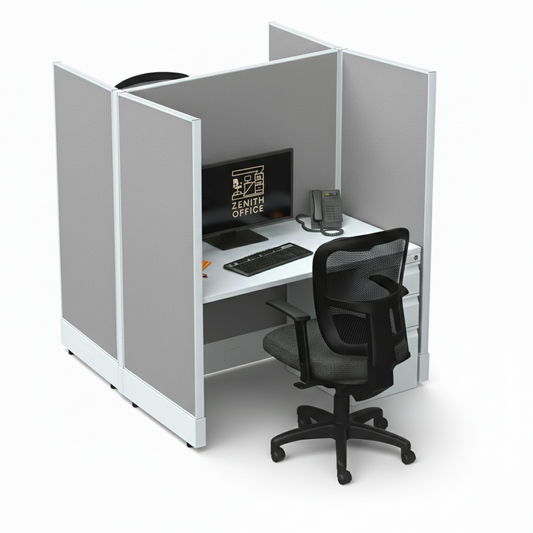 Office Cubicle Desk 53H 2pack Cluster