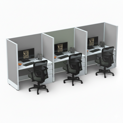 Office Cubicle Desk 53H 3pack Inline